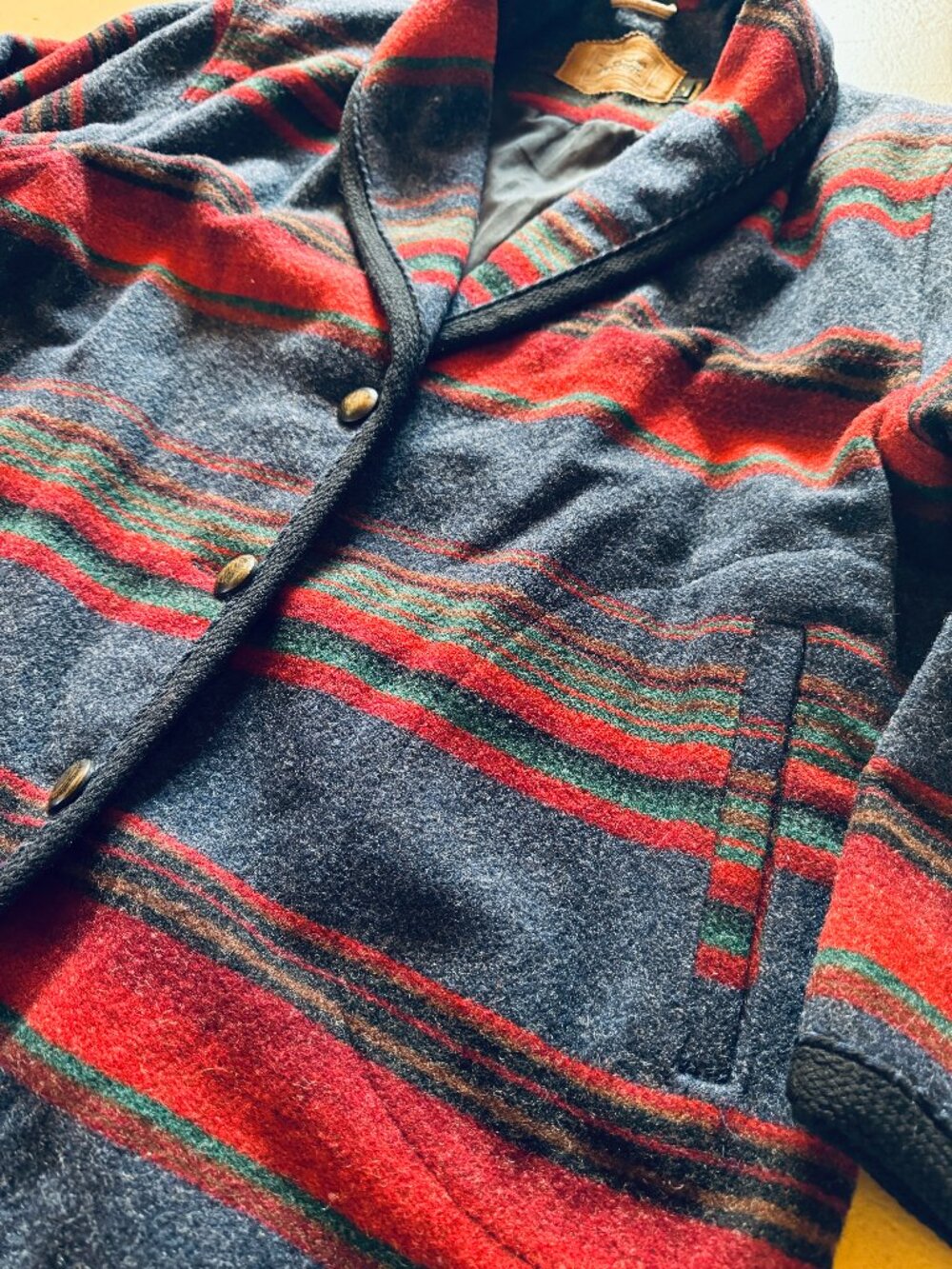 RARE Woolrich Wool Stripe Barn Field Chore Coat Jacket Large  EUC - Picture 3 of 7